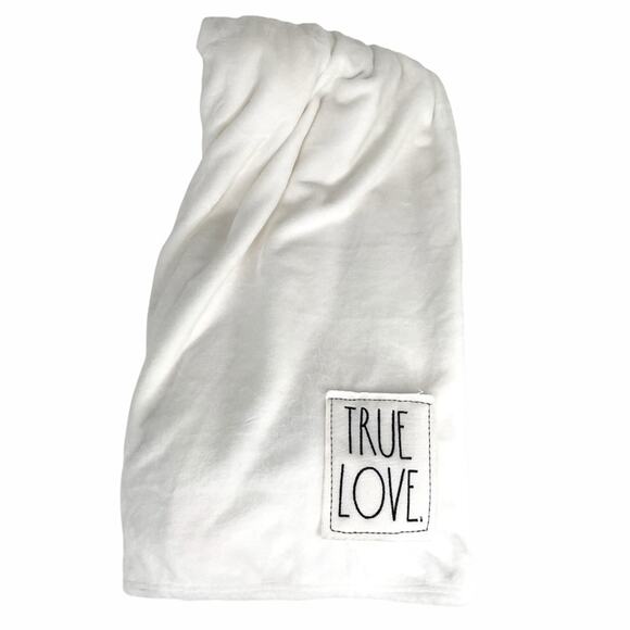 Rae Dunn True Love Throw Blanket, White, 50 x 60 - Picture 3 of 7